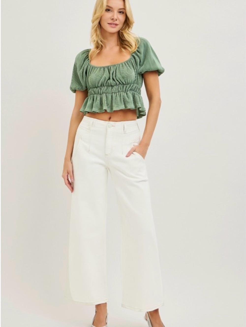 Risen High-Rise Wide-Leg Jeans (Cream)